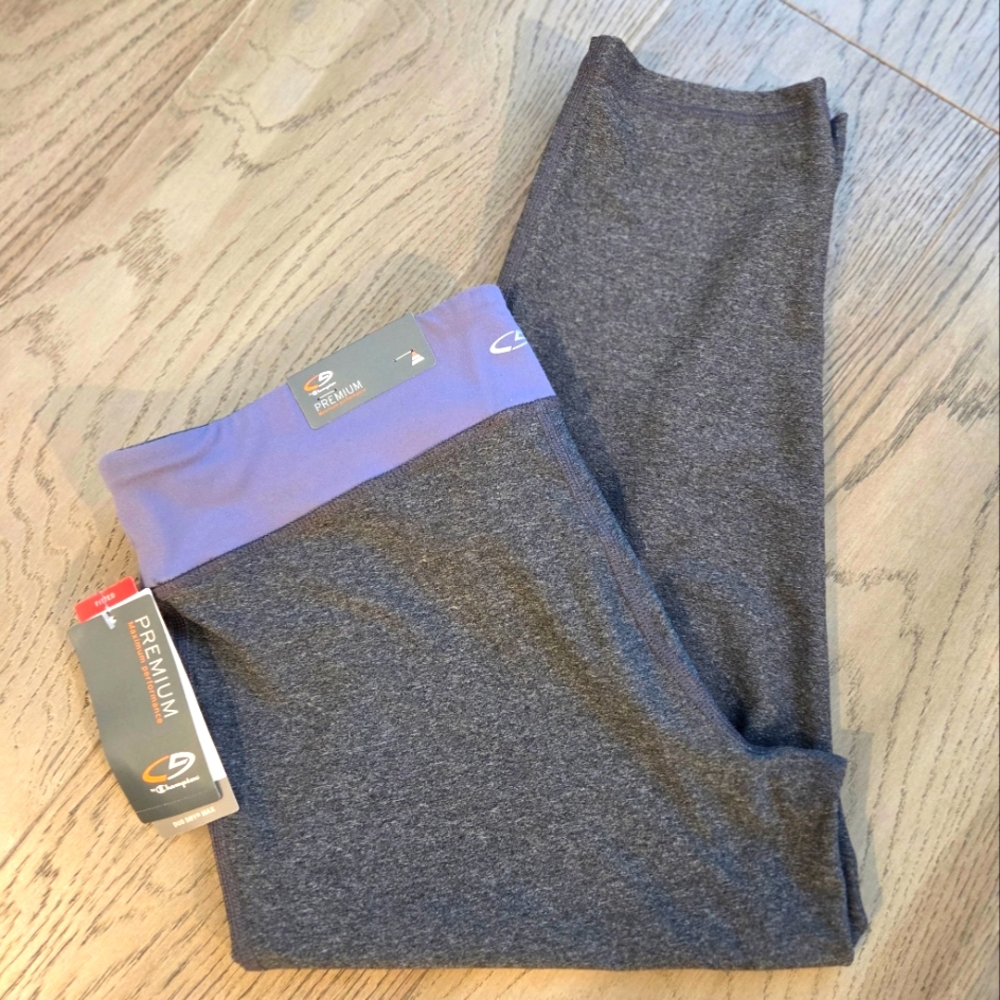 C9 Champion Reversible Capri Leggings Purple Gray Ladies XL NWT